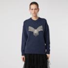 Burberry Burberry Crystal-embellished Merino Wool Sweater, Blue