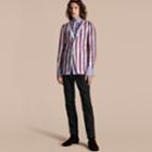 Burberry Burberry Unlined Striped Cotton Silk Blazer, Size: 44, Blue