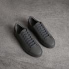 Burberry Burberry Perforated Check Leather Sneakers, Size: 43, Grey