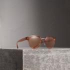 Burberry Burberry Check Detail Round Half-frame Sunglasses, Beige