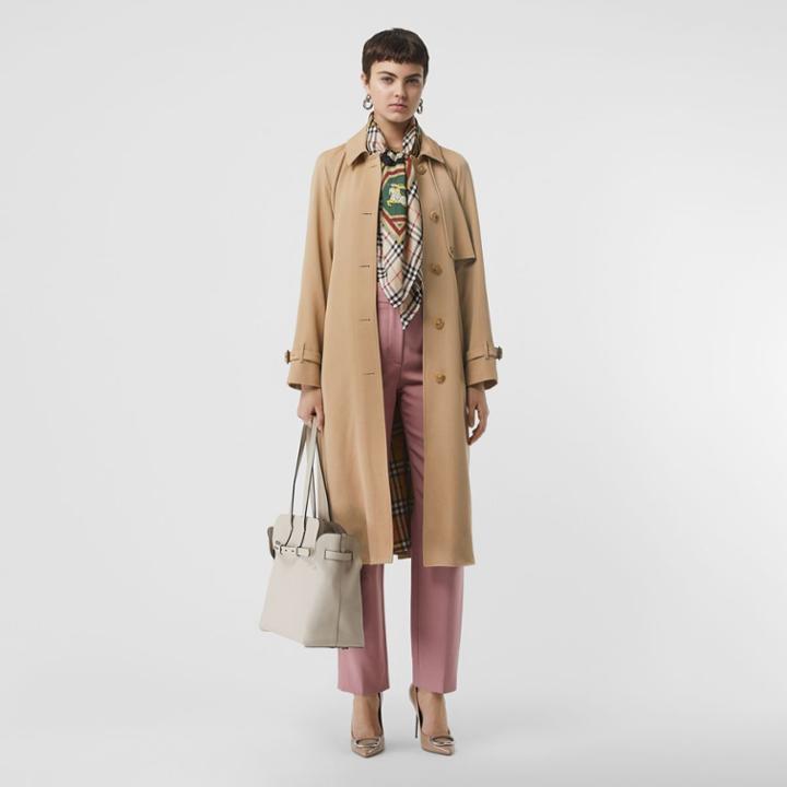 Burberry Burberry Wool Gabardine Trench Coat, Size: 00, Yellow