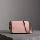 Burberry Burberry Small Embossed Leather Messenger Bag, Pink