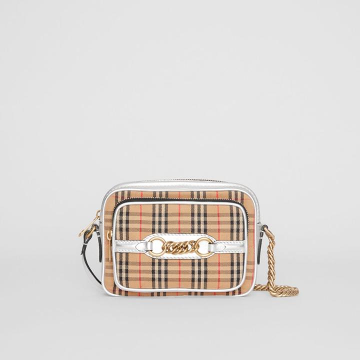 Burberry Burberry The 1983 Check Link Camera Bag, Grey