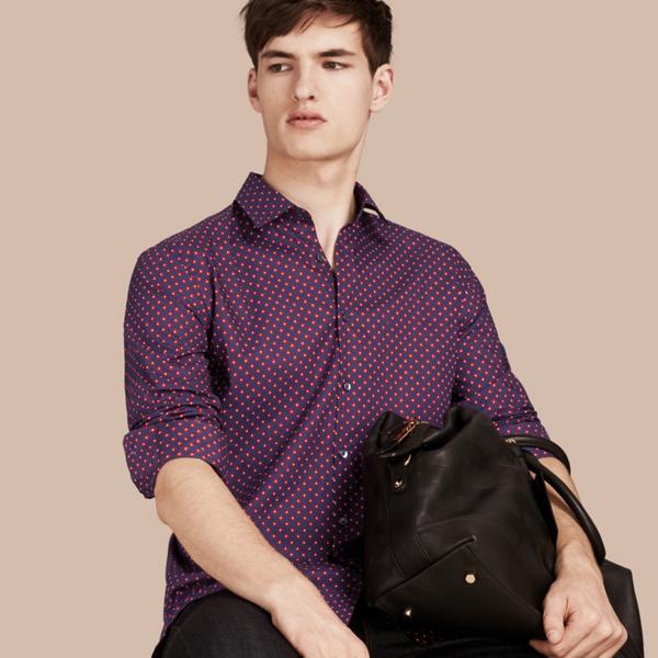 Burberry Tie Print Cotton Shirt