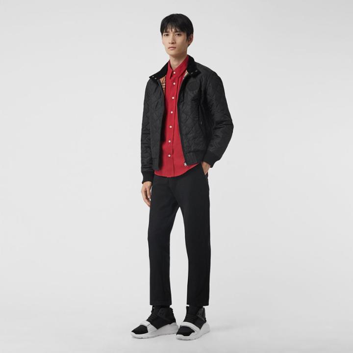 Burberry Burberry Diamond Quilted Thermoregulated Harrington Jacket, Size: 38, Black