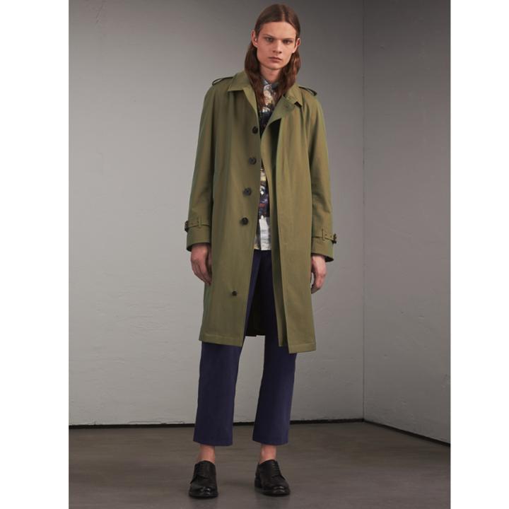 Burberry Burberry Oversize Storm Shield Tropical Gabardine Trench Coat, Size: 34, Green