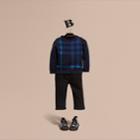 Burberry Burberry Check Wool Cashmere Blend Sweater, Size: 2y, Blue