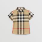 Burberry Burberry Childrens Short-sleeve Check Stretch Cotton Shirt, Size: 2y