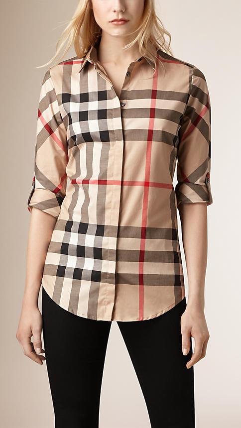 Burberry Stretch-cotton Check Shirt