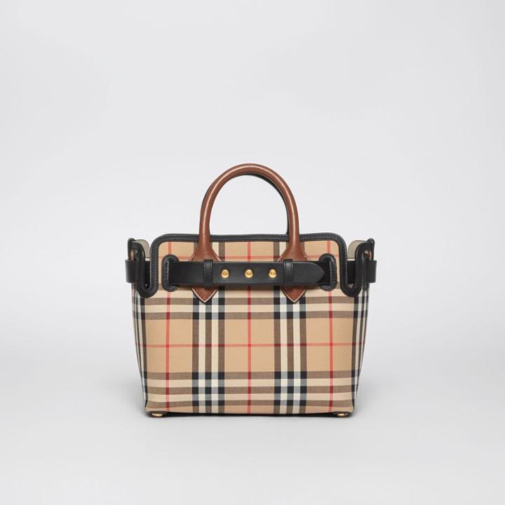 Burberry Burberry The Mini Vintage Check Triple Stud Belt Bag, Beige