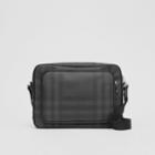 Burberry Burberry London Check And Leather Messenger Bag, Dark Charcoal