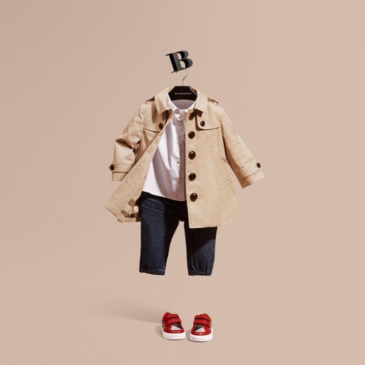 Burberry Burberry Cotton Trench Coat, Size: 3y, Beige
