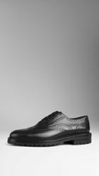 Burberry Prorsum Leather Wingtip Brogues With Rubber Sole