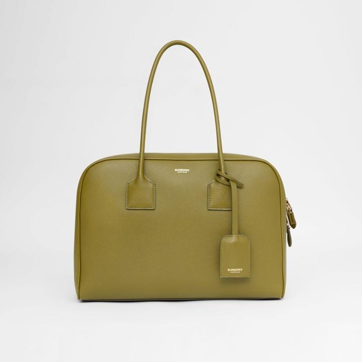 Burberry Burberry Large Leather Half Cube Bag, Green