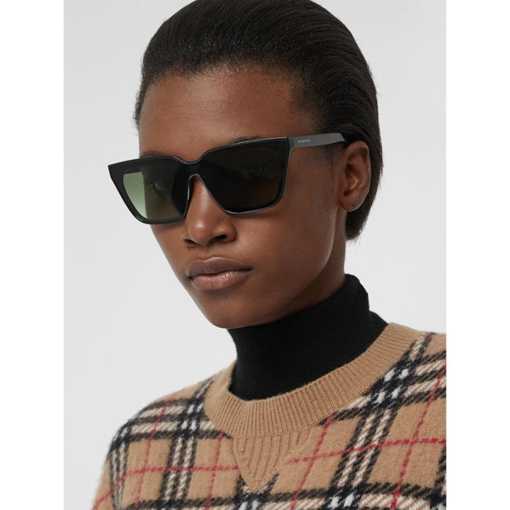Burberry Burberry Square Frame Shield Sunglasses, Black