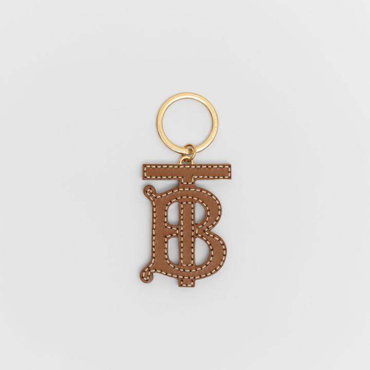 Burberry Burberry Monogram Motif Two-tone Leather Key Charm, Black