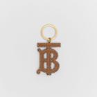 Burberry Burberry Monogram Motif Two-tone Leather Key Charm, Black