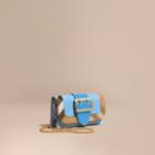 Burberry Burberry The Mini Buckle Bag In Leather And House Check, Blue