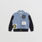 Burberry Burberry Childrens Patch Detail Merino Wool Blend Varsity Jacket, Size: 6y, Blue