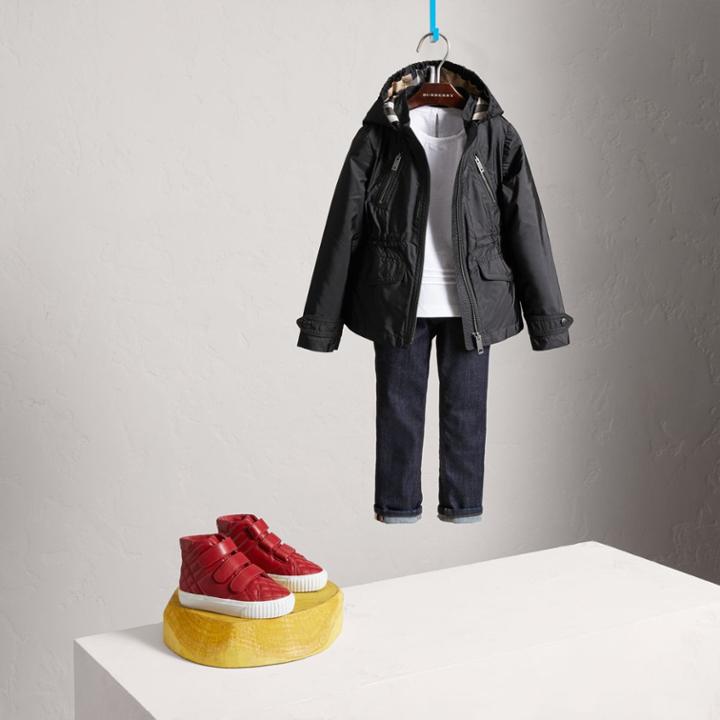 Burberry Burberry Hooded Packaway Technical Jacket, Size: 10y, Black