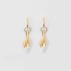 Burberry Burberry Resin Pearl Gold-plated Hoop Earrings, Yellow