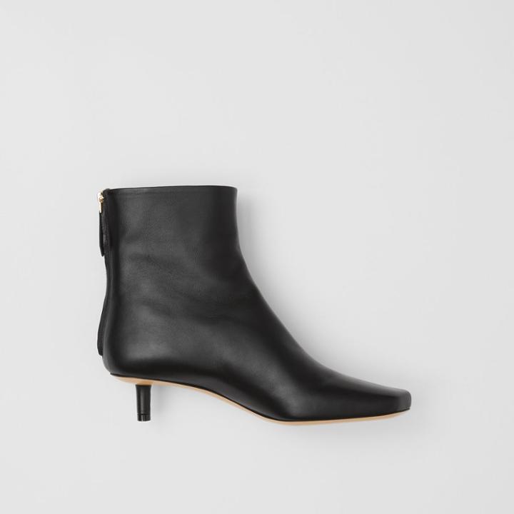 Burberry Burberry Lambskin Sculptural Kitten-heel Ankle Boots, Size: 38, Black
