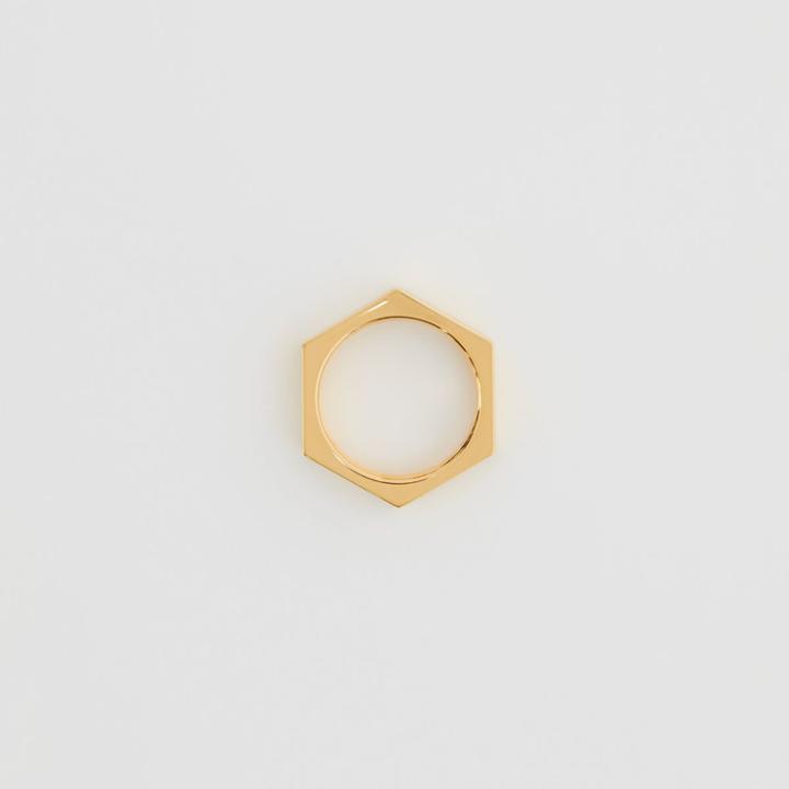 Burberry Burberry Gold-plated Nut Ring, Size: M, Yellow