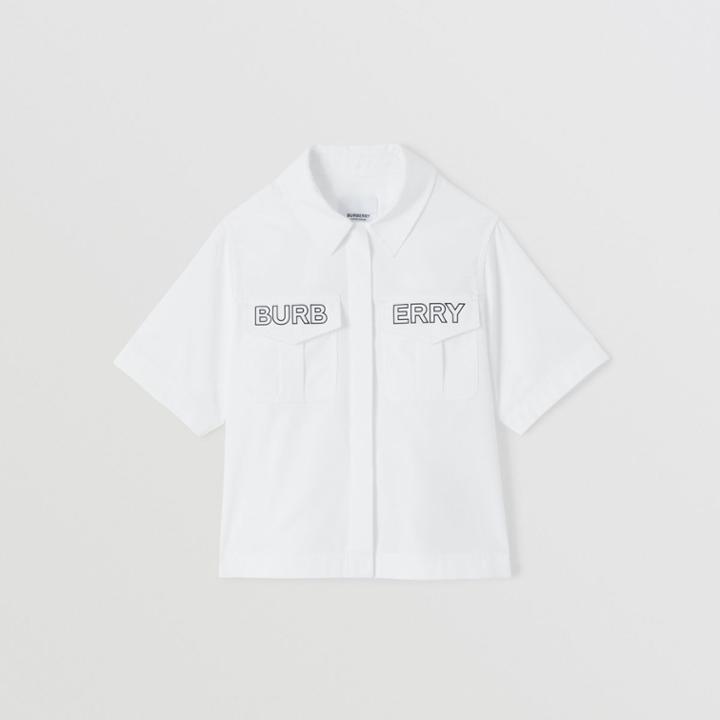 Burberry Burberry Childrens Logo Print Cotton Poplin Shirt, Size: 10y