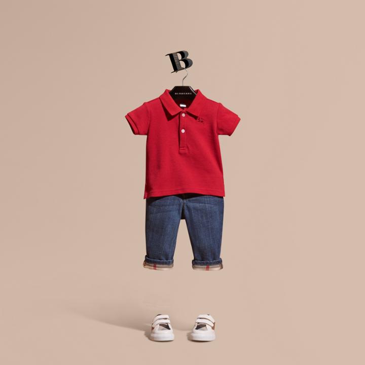 Burberry Burberry Cotton Piqu Polo Shirt, Size: 3y, Red