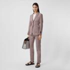 Burberry Burberry Side Stripe Houndstooth Check Wool Tailored Trousers, Size: 0