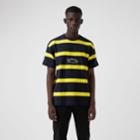 Burberry Burberry Embroidered Archive Logo Striped Cotton T-shirt, Blue