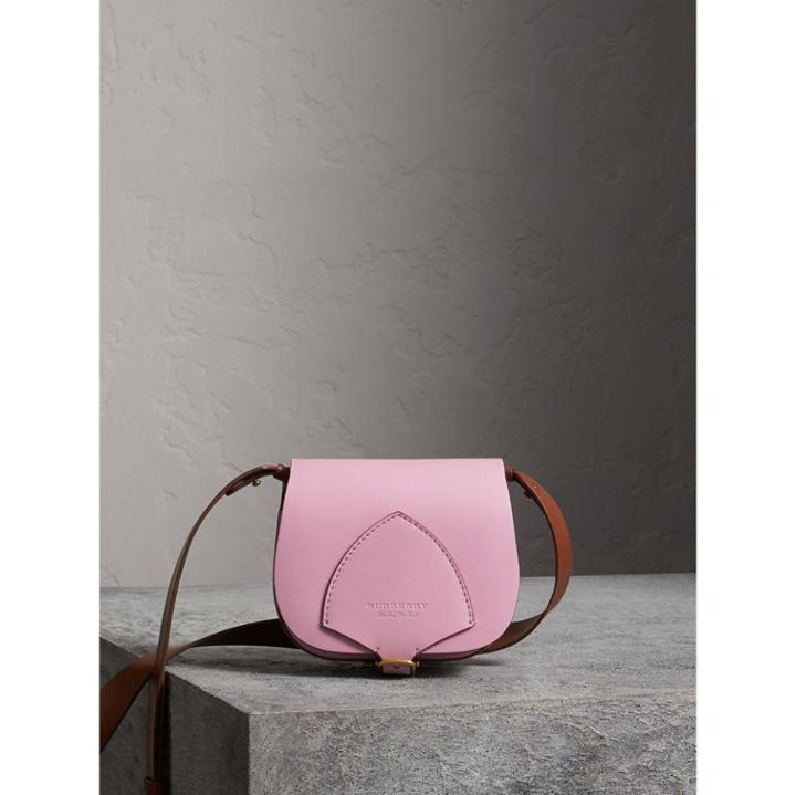 Burberry Burberry The Satchel In Leather, Purple