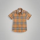 Burberry Burberry Short-sleeve Vintage Check Cotton Shirt, Size: 8y