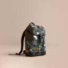Burberry Burberry Leather Trim Lightweight Backpack, Green