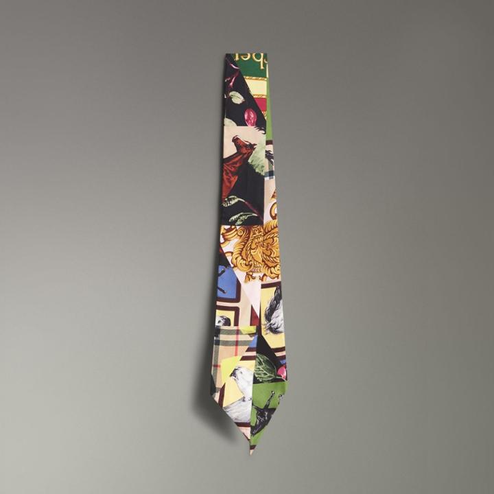 Burberry Burberry Archive Scarf Print Silk Slim Scarf, Yellow