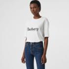 Burberry Burberry Embroidered Archive Logo Cotton T-shirt, White