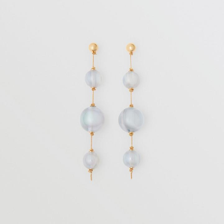 Burberry Burberry Marbled Resin Gold-plated Drop Earrings, Green