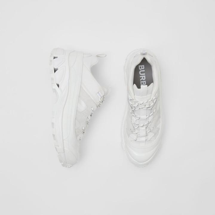 Burberry Burberry Nylon And Suede Arthur Sneakers, Size: 41.5, White