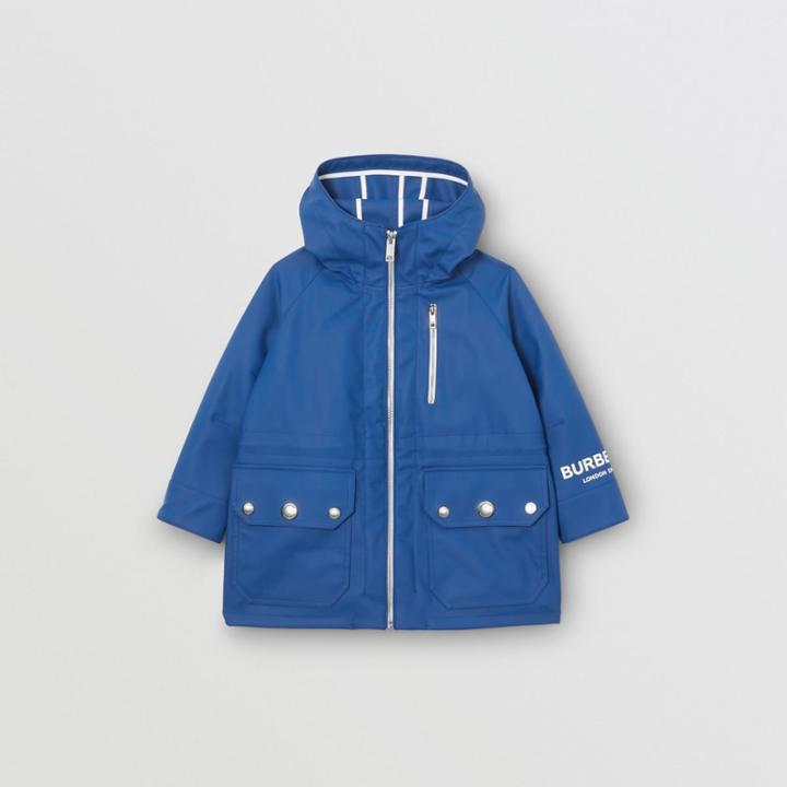 Burberry Burberry Childrens Logo Print Showerproof Hooded Jacket, Size: 10y, Blue