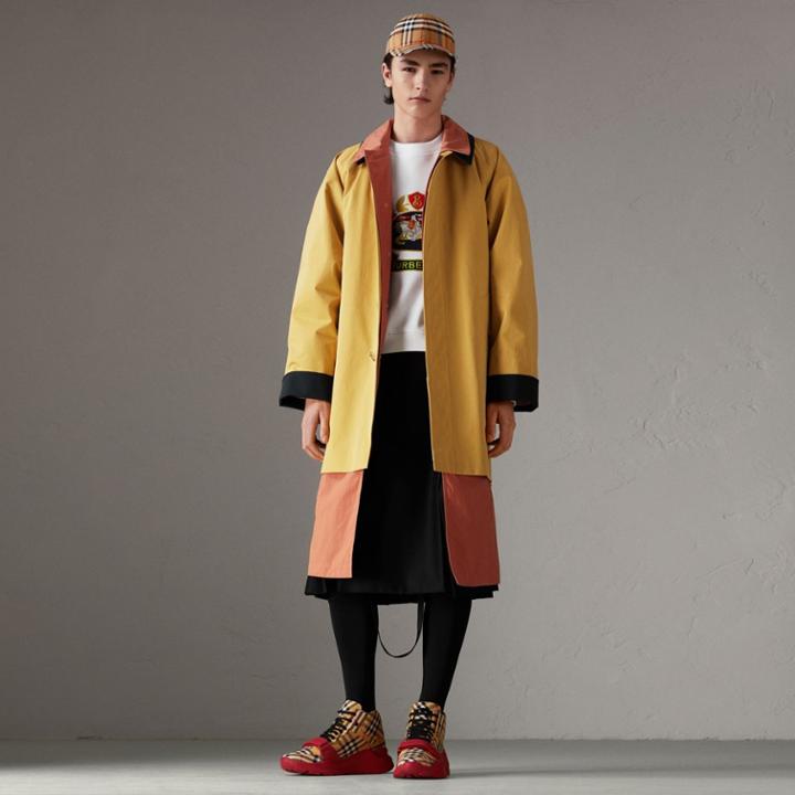 Burberry Burberry Reissued Waxed Cotton Gabardine Car Coat, Size: Xxl, Yellow
