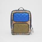 Burberry Burberry Childrens Colour Block Pocket Detail Vintage Check Backpack, Blue