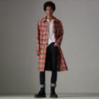 Burberry Burberry Scribble Check Cotton Car Coat, Size: 46