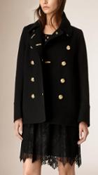 Burberry Prorsum Regimental Detail Cashmere Pea Coat