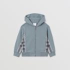 Burberry Burberry Childrens Check Panel Cotton Hooded Top, Size: 12y
