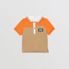 Burberry Burberry Childrens Colour Block Cotton Piqu Polo Shirt, Size: 2y, Orange