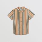 Burberry Burberry Childrens Short-sleeve Icon Stripe Cotton Poplin Shirt, Size: 14y, Beige
