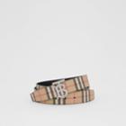 Burberry Burberry Reversible Monogram Motif Vintage Check Belt, Size: 90, Beige