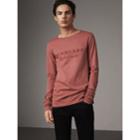 Burberry Burberry Long-sleeve Embroidered Cotton Top, Brown