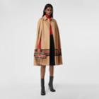 Burberry Burberry Stripe Detail Double-faced Cashmere Cape, Size: M/l, Brown