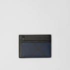 Burberry Burberry London Check And Leather Money Clip Card Case, Blue
